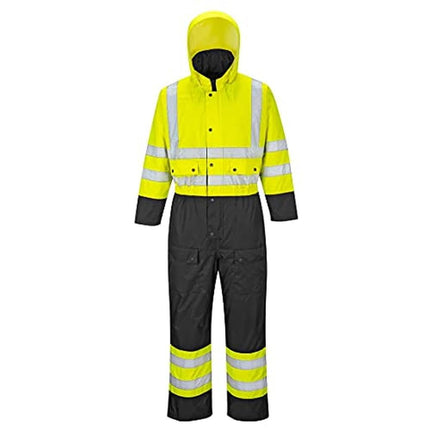 S485 Hi-Vis Contrast Coverall Yellow/Black, Medium