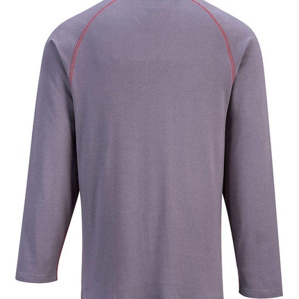 FR01 Mens Flame Resistant Bizflame Long Sleeved Crew Neck T Shirt ASTM, Gray, XXXL