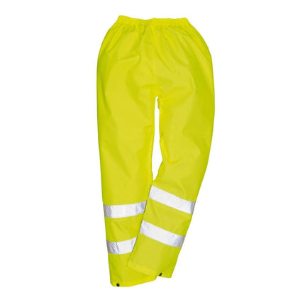 Hi-Vis Rain Trousers Viz Work Cargo Work Pants Reflective Waterproof Rain ANSI E, Yellow, Large