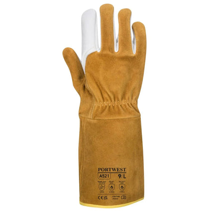 A521 TIG Ultra Welding Gauntlet Gloves Brown, Large-KarWorkwear