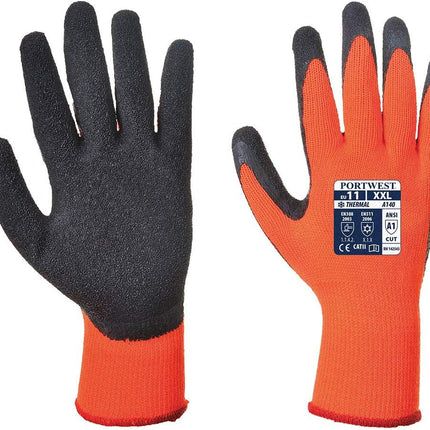 A140 Thermal Outdoor Cold Protection Glove with Crinkle Latex Grip ANSI, Yellowblack, Large