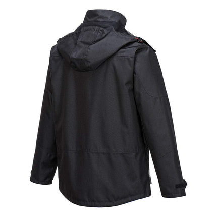 Outcoach Jacket Work Safety Protective Reflective Waterproof Coat, Medium Black