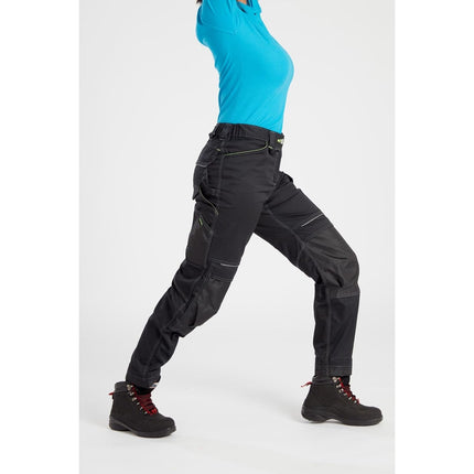 PW380 Women'S Work Pants - Stretch Fabric PW3 Workwear Utility Safety Pants with Knee Pad Pockets, Black 32