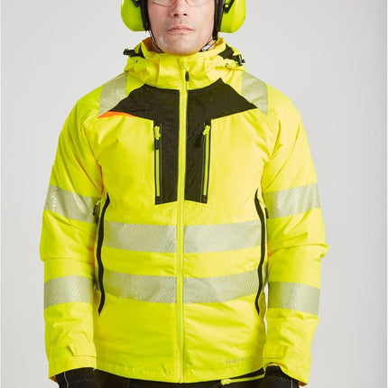 DX461 Men'S DX4 Waterproof Hi Vis Winter Jacket Safety Workwear Hooded with Pockets