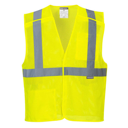 Economy Mesh Break-Away Vest Visibility Reflective Safety Security Work Top ANSI 2, XXL