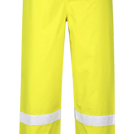 Hi-Vis Traffic Trouser Viz Work Cargo Work Pants Reflective Waterproof Rain ANSI E, Yellow, 4XL