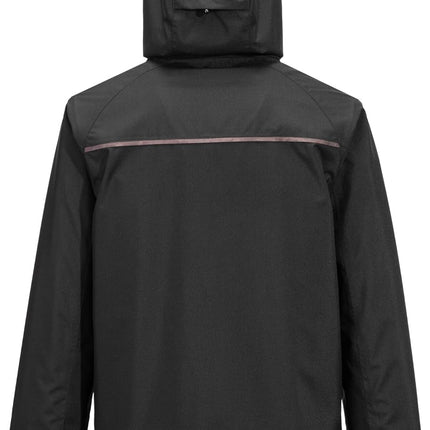 DX463 Men'S DX4 Waterproof Rain Jacket Hooded with Pockets All Black, 3X-Large