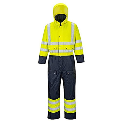 S485 Hi-Vis Contrast Coverall Yellow/Black, Medium