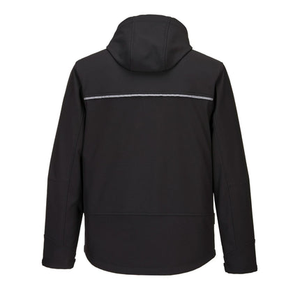 KX362 Men'S Waterproof Softshell Jacket - KX3 Workwear Windproof Hooded Jacket Black, X-Large