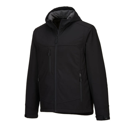 KX362 Men'S Waterproof Softshell Jacket - KX3 Workwear Windproof Hooded Jacket Black, X-Large