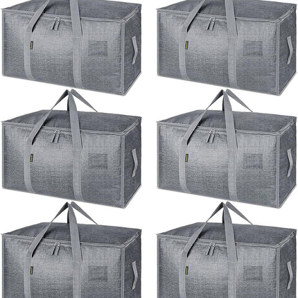 8-Pack Oversized Moving Bags with Reinforced Handles, Heavy-Duty Storage Tote for Clothes, Moving Supplies (Black, 8-Pack)