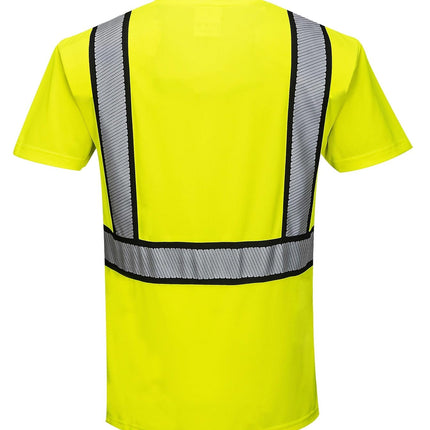 Detroit Short-Sleeved T-Shirt Viz Visibility Reflective Safety Work Wear Top ANSI 2, 4XL