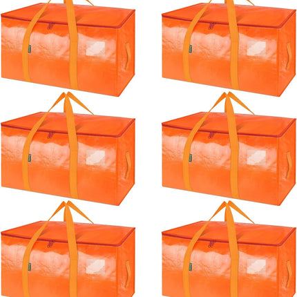 8-Pack Oversized Moving Bags with Reinforced Handles, Heavy-Duty Storage Tote for Clothes, Moving Supplies (Black, 8-Pack)
