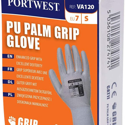 Vending PU Palm Handling Work Protective Safety Grip Resistant ANSI 105, Gray, X Small