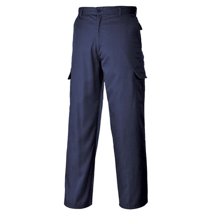 C701 Workwear Cargo Pants in Protective Polycotton with 6 Pockets, Navy, 52R