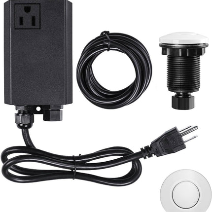 Garbage Disposal Air Switch Kit Sink Top Waste Disposal Long Stainless Steel Brushed Nickel On/Off Air Button Food and Waste Disposals Part by