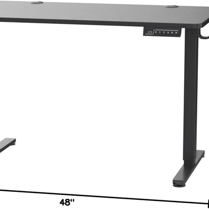 Height Adjustable Electric Standing Desk, 47.2 X 23.6 Inches Sit Stand up Desk, Memory Computer Home Office Desk with Two-Piece Desktop (Black)