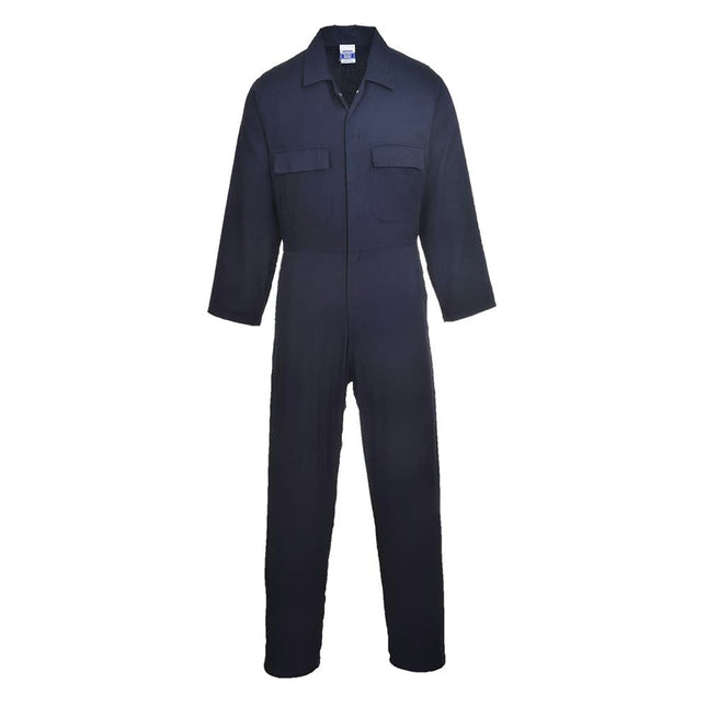 S998 Men'S Work Coveralls 100% Cotton - Protective Overalls Durable Workwear Boiler Suit for Mechanics Warehouse Garages DIY Navy, X-Large