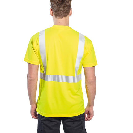 S190 High Visibility Comfort Pocket T-Shirt Yellow Tall, Large
