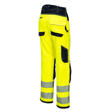 PW385 Women'S PW3 Durable Hi Vis Stretch Work Pants Yellow/Black, 28