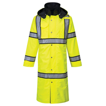 Hi-Vis Reversible Raincoat - UH447, Yellow/Black, XL