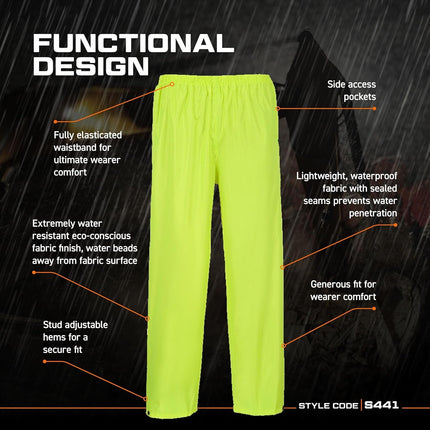 Regular Fit Classic Adult Rain Pants