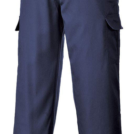 C701 Workwear Cargo Pants in Protective Polycotton with 6 Pockets, Navy, 52R