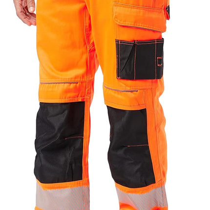 PW340 Hi Vis Work Trousers High Visibility Safety Pants with Durable Polycotton and Kneepad Pockets