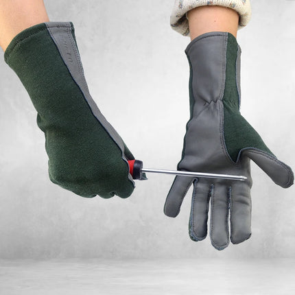 XYEHS 1 Pair Long/Short Cuff Leather Military Uniform Supply Pilot Safety Work Gloves Fire-Resistant Aramid Flight Gloves-KarWorkwear