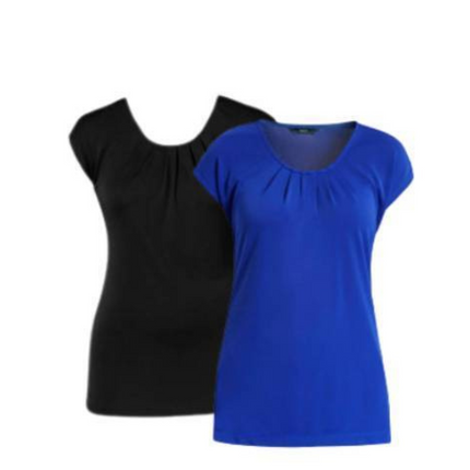 NNT Womens Discontinued Matt Jersey Extended Sleeve T-Top Pleated Blouse CAT4BF-KarWorkwear