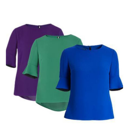 NNT Womens Discontinued Double Georgette Soft Fluted Top CAT9RE-KarWorkwear