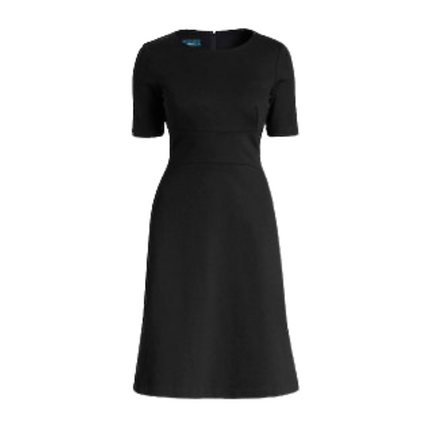 NNT Womens Ponte Knit A Line Dress Black Classic Fit Pleated Dress CAT66K-KarWorkwear