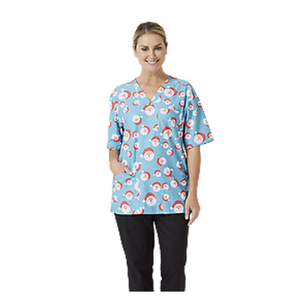 NNT Womens Santa Scrub Top Unisex Relaxed Fit V Neckline Nurse Workwear CATRF4-KarWorkwear