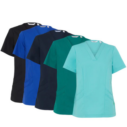 NNT Uniform Womens Next Gen Antibacterial Florence Scrub Top V Neck Nurse CATULM-KarWorkwear