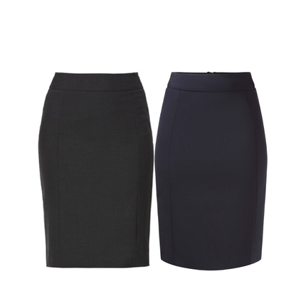 NNT Womens Business Stretch Wool Blend Panel Pencil Skirt Wool Blend  CAT2MG-KarWorkwear