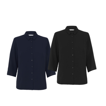 NNT Womens Business Georgie  3/4 Sleeve Pleat Back Formal Shirts Classic CATUKZ-KarWorkwear