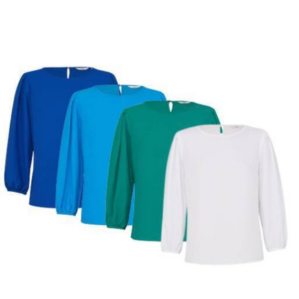 NNT Womens 3/4 Sleeve Crew Neck Top Comfortable Classic Fit Blouse CATUPM-KarWorkwear