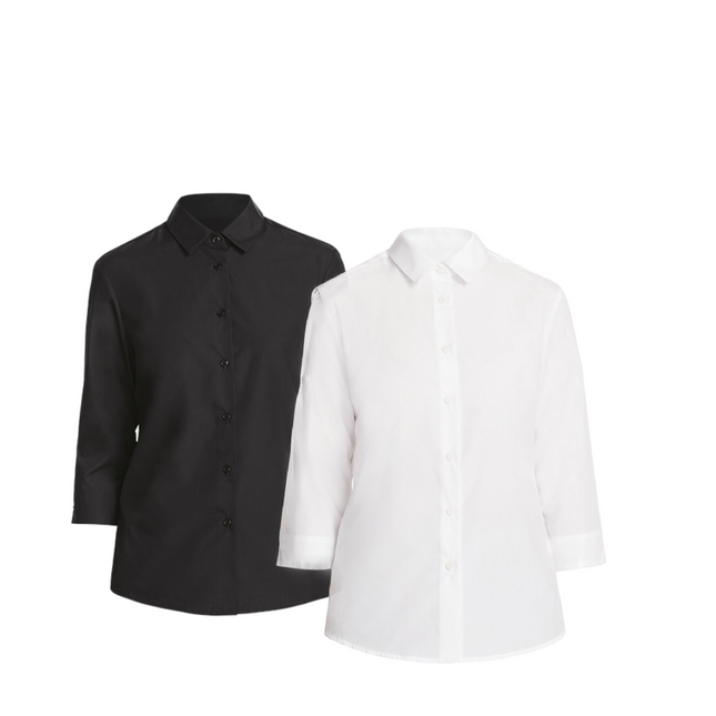 NNT Womens 3/4 Sleeve Shirt Formal Classic Slimline Collar Business Shirt CATU88-KarWorkwear
