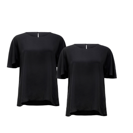 NNT Women Soft Georgette Cape Blouse Short Sleeve Cap Sleeve Formal Shirt CATU2S-KarWorkwear