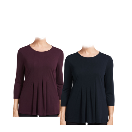 NNT Womens 3/4 Sleeve T-Top  Pleat Front Stretch Matt Jersey Comfort CATU7D-KarWorkwear