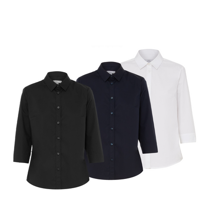 NNT Womens Avignon Formal Stripe 3/4 Sleeve Business Shirts Regular Fit CATUKY-KarWorkwear