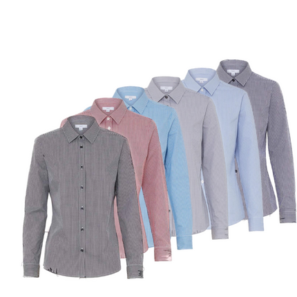 NNT Womens Avignon Gingham Business Shirts Long Sleeve Check Formal Shirt CATUKS-KarWorkwear