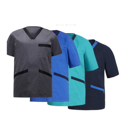 NNT V-Neck Contrast Scrub Top Unisex Nurse Work Comfortable Uniform CATJ2Q-KarWorkwear