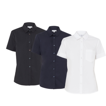 NNT Women Avignon Short Sleeve Slim Shirt Casual Comfortable Business CATUK8-KarWorkwear