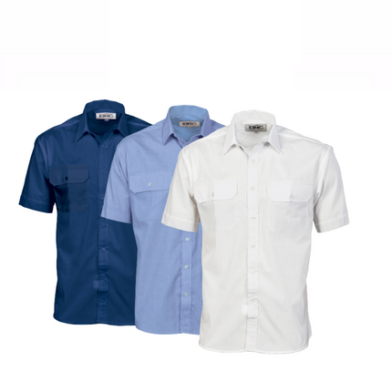 DNC Workwear Mens  Polyester Cotton Work Shirt Short Sleeve Business Casual 3211-KarWorkwear