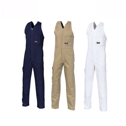 DNC Workwear Mens Cotton Drill Action Back Overall Comfortable Work 3121-KarWorkwear