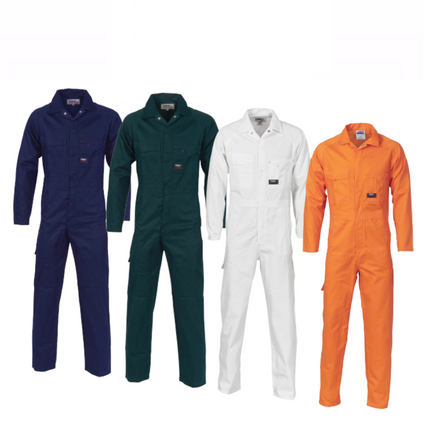 DNC Workwear Mens Cotton Drill Coverall Hi Vis Work Safety Sun Protection 3101-KarWorkwear