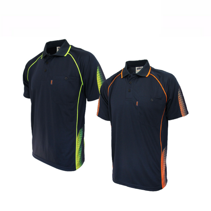 DNC Workwear Mens Hi-Vis GALAXY Sublimated Polo Work Shirt Short Sleeve 5218-KarWorkwear