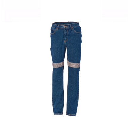 DNC Workwear  Hi-Vis Ladies Taped Denim Stretch Jeans CSR R/Taped Work 3339-KarWorkwear