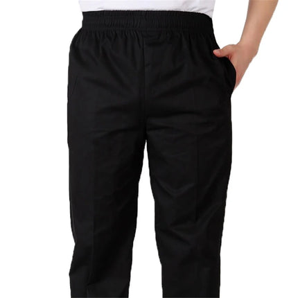 Men's Loose Chef Trousers Food Service Work Wear Stripe Kitchen Restaurant Uniform Cook Pant for Man Chef Bottoms Maxi M-4XL-KarWorkwear